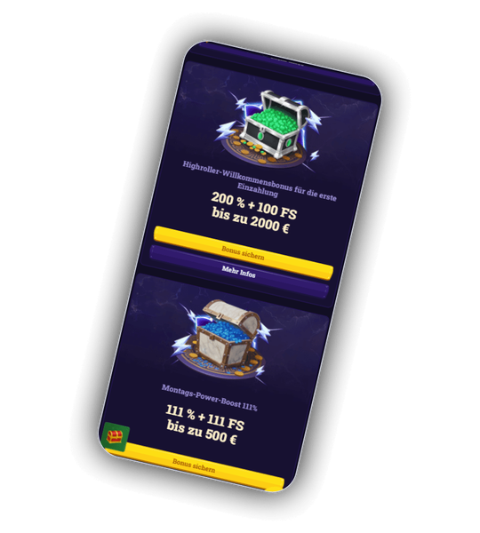 Emperia Casino Highroller-Willkommensbonus 200% + 100 FS und Montags-Power-Boost 111% + 111 FS